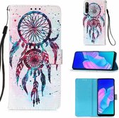 Hoesje Huawei P Smart 2020 - flip book case cover dromenvanger (dubbel) met print en ruimte voor pasjes  - Hoesje met leuk printje en koord - Dromenvanger hoesje voor Huawei P Smar