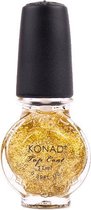 stempellak TOP COAT glitter gold - 11 ml | KONAD