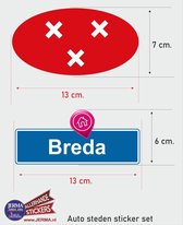 Breda steden vlaggen auto stickers set van 2 stickers