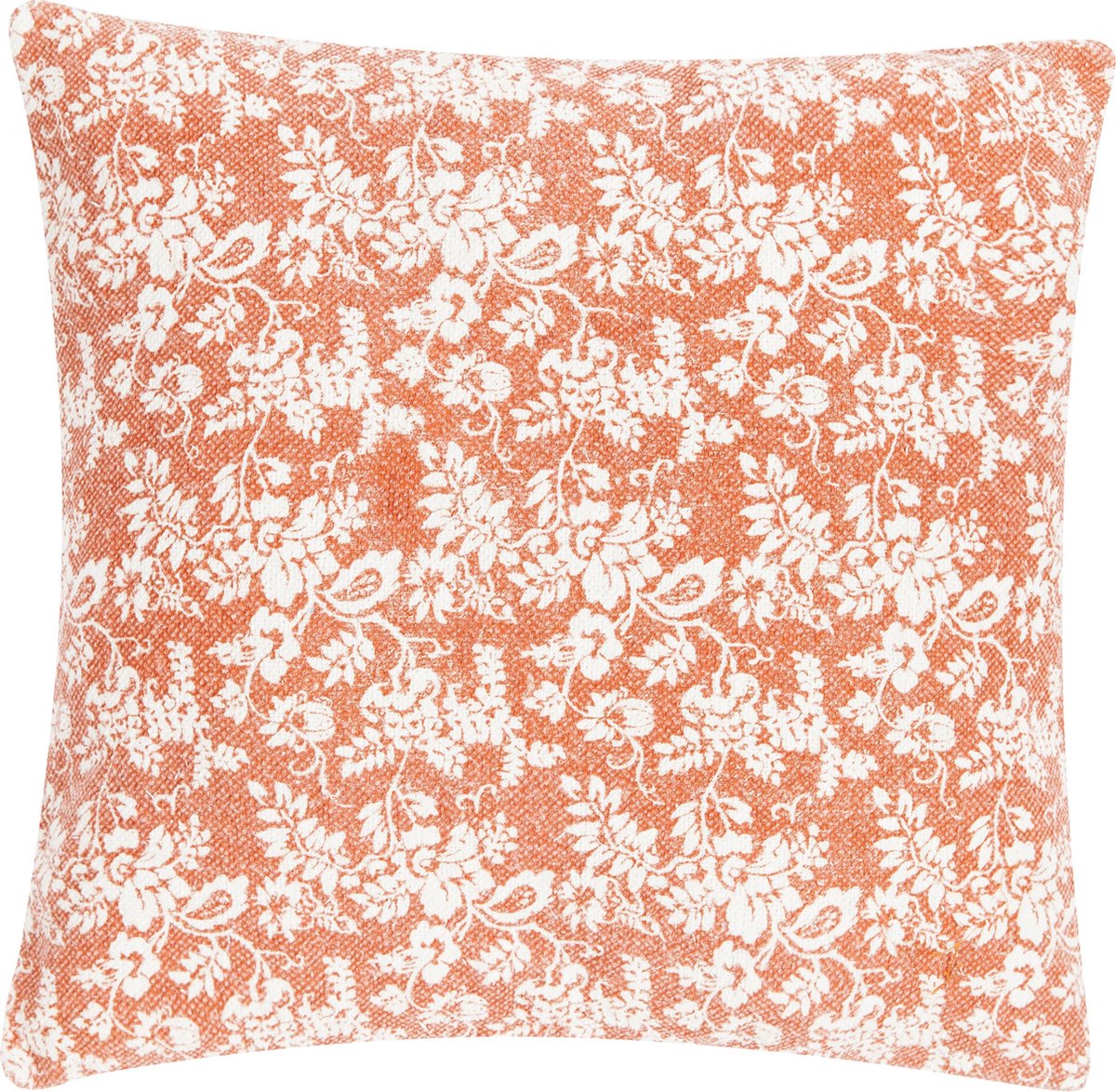 Linen & More Flower Garden Oranje Kussen | 60 X 60 | Sierkussen Voor Woonkamer Of Slaapkamer