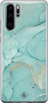 Huawei P30 Pro hoesje siliconen - Marmer mint groen | Huawei P30 Pro case | mint | TPU backcover transparant