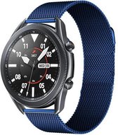 Smartwatch bandje - Geschikt voor Samsung Galaxy Watch 3 41mm, Active 2, 20mm horlogebandje - RVS metaal - Fungus - Milanese - Blauw