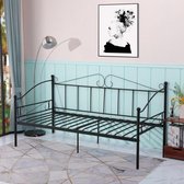 Bed frame - Past voor 90x190 cm matras - Zwart - Metaal