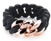 Rubz -armband- zwart- rose/goudkleurig- 3 schakels-metaal- cadeau verpakking