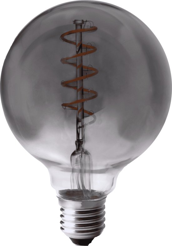 Leddy's - LED Lamp Bol G95 ø9,5cm - Plasticvrij - Smoked - 4W - Dimbaar - | bol.com