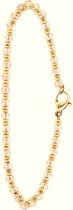 Stalen goldplated armband met goudkleurige kralen