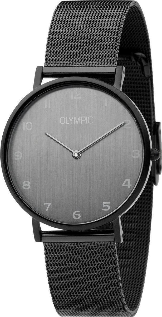 Olympic OL89DGG001 Reno Horloge - Staal - Zwart - 36mm
