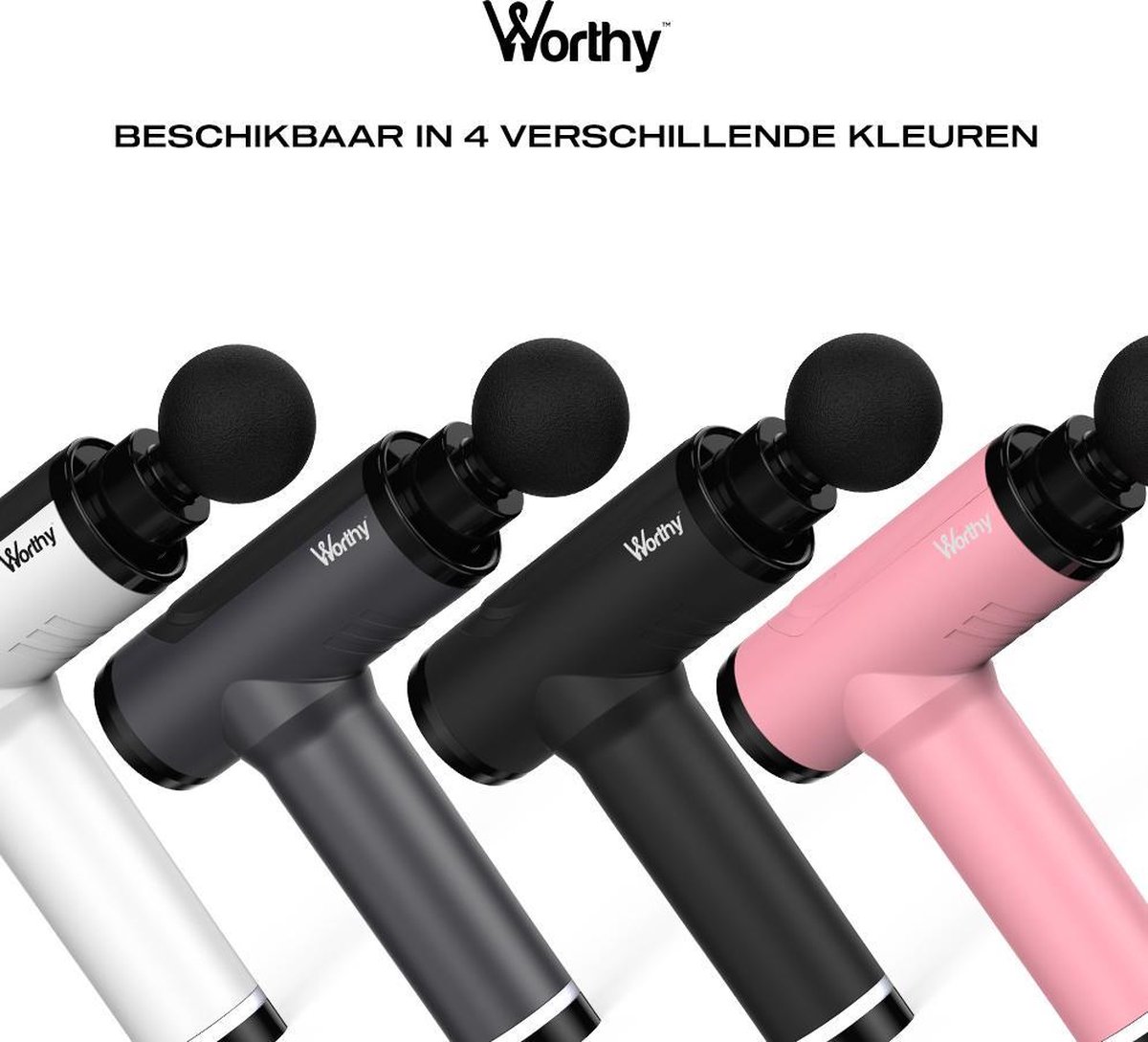 Worthy® - Massage Gun - Zwart - Inclusief koffer | bol.com