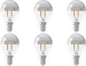 CALEX - LED Lamp 6 Pack - Kogelspiegellamp Filament P45 - E14 Fitting - 4W - Dimbaar - Warm Wit 2700K - Chroom - BES LED