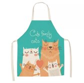 Keukenschort - Ook leuk als cadeau - schort met katten - kookschort