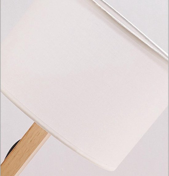 TDR - LED bureaulamp met boekenhouder - Scandinavisch design - Witte stoffen kap - Houten mannetje met verstelbare gewrichten - Zonder lichtbron — afbeelding 2