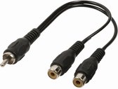 Nedis Subwoofer-Kabel - RCA Male - 2x RCA Female - Vernikkeld - 0.20 m - Rond - 5.0 x 2.5 mm - Zwart - Blister