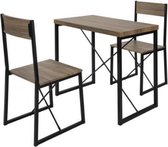 3-delige bartafelset - Eettafel Keukentafel met 2 Stoelen / krukken - keuken - set van 3 - industrieel - woonkamer - bar - tafel - inklapbaar - SALE by L&B Luxurys