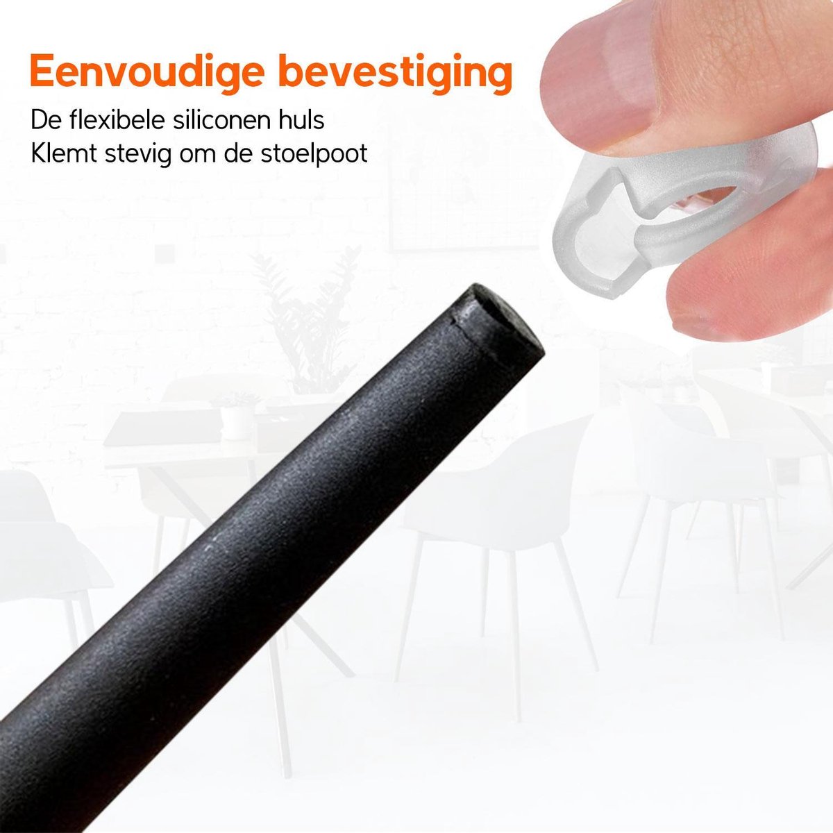 Stoelpootbeschermerset, 24 stuks, voor ronde stoelpoten met 17-21 mm