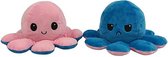 Denics - Knuffel Octopus - Roze/Blauw - Mood Knuffel Omkeerbaar - Reversible Octopus - Octopus Knuffel - Emotie Knuffel - Verwisselbaar - Blij en Boos knuffel