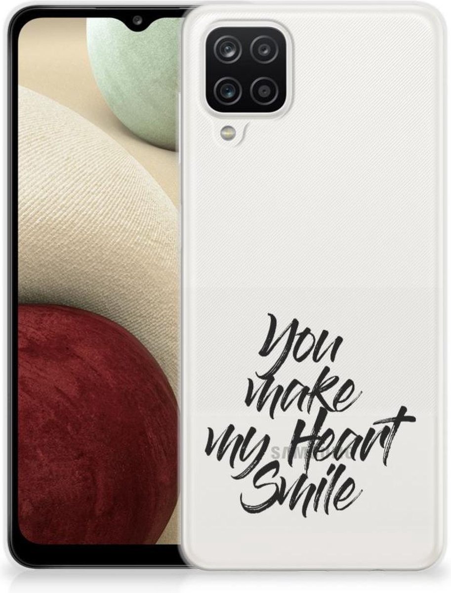 Samsung Galaxy A12 Siliconen hoesje met naam Heart Smile