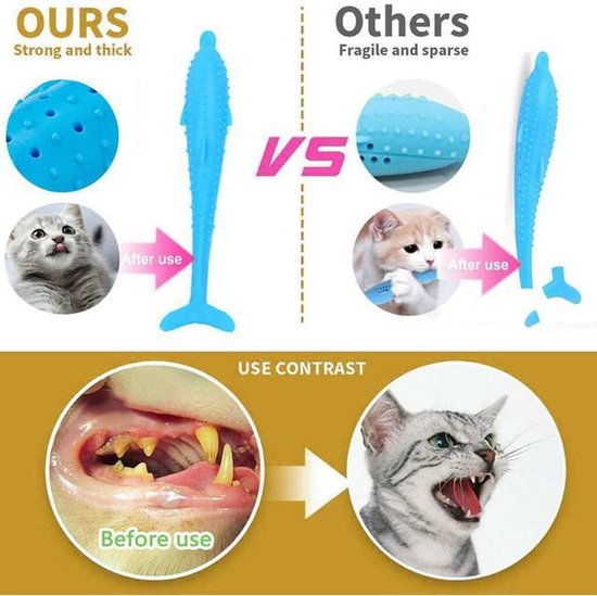 meten Ik denk dat ik ziek ben geluk Katten tanden verzorging |Katten tandenborstel| Kattenspeelgoed|Catnip|  |Blauw | bol.com