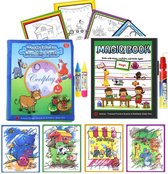 Magische Water Kleurboek voor Kinderen Dieren & School 2 Stuks Dik - Kleuren met Water - Magic Pen Tekenboek - Hobbypainting.nl®