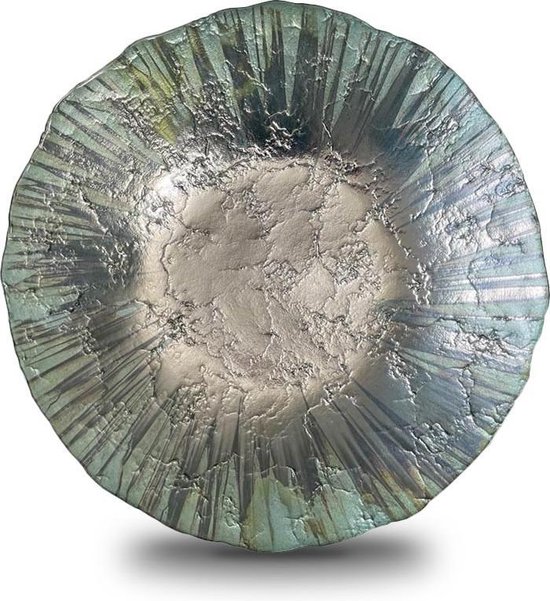 fossiel riem bijlage Decoratie schaal - Glas - Aqua - Decoratie woonkamer - Decoratieve  accessoires -... | bol.com