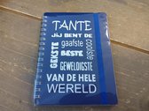 Notieboekje - A6 - Gelineerd - Tante - Blauw