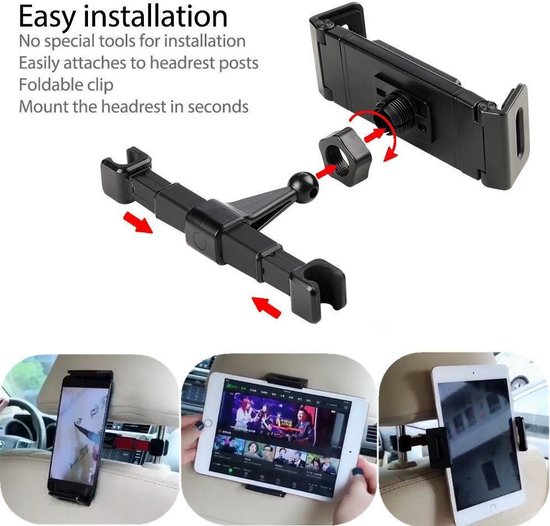 Joseph Banks Vertrouwen op Gronden Universele tablet houder voor in de auto - Hoge kwaliteit - Zwart - iPad  Houder -... | bol.com