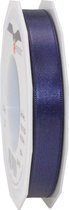 1x Luxe Hobby/decoratie donkerblauwe satijnen sierlinten 1,5 cm/15 mm x 25 meter- Luxe kwaliteit - Cadeaulint satijnlint/ribbon