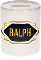 Ralph naam cadeau spaarpot met gouden embleem - kado verjaardag/ vaderdag/ pensioen/ geslaagd/ bedankt