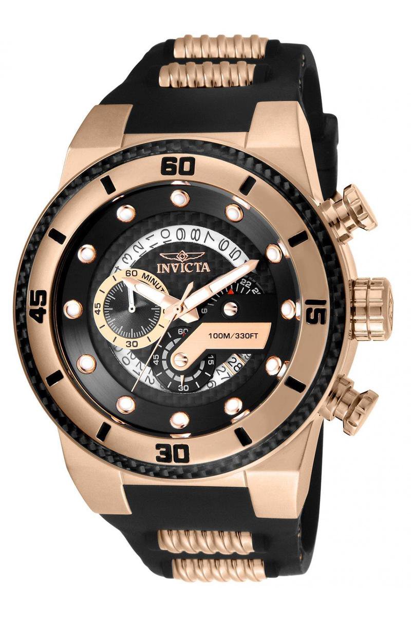 Invicta S1 Rally 24226 Heren Horloge - Waterdicht - Analoog - Quartz Uurwerk - Roestvrij Staal met zwarte Wijzerplaat - 51mm