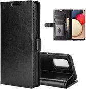 Samsung Galaxy A02s hoesje - Wallet bookcase - Zwart - GSM Hoesje - Telefoonhoesje Geschikt Voor: Samsung Galaxy A02s