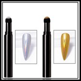 Nail art Holo pigment pen set 2 stuks/Powder Holographic pen/Magic Mirror Poeder/Powder Chrome Pen