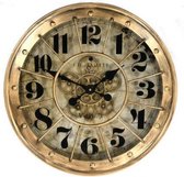 Radarklok - Klok - Wandklok met draaiende tandwielen - Muurdecoratie - Koper - 46 CM
