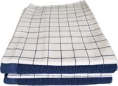 Livello Keukenset Kitchen Friend Denim Ruit - 2x Theedoek + 2x Keukendoek, 100% Katoen