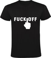Fuck Off Heren t-shirt | rot op | wegwezen | opdonderen | ruzie | sukkel | grappig | kado | Zwart