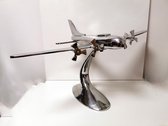 Boltze - Decoratie - Vliegtuig - Dakota  - Aluminium - XL - Zilver - 81cm