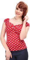 Collectif Dolores Polkadot 50's Top Rood