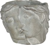 Clayre & Eef Bloempot Binnen 24*22*20 cm Grijs Steen