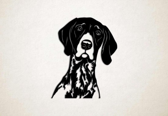 Wanddecoratie - Hond - Duitse staande hond 5 - L - 92x75cm - Zwart - muurdecoratie - Line Art