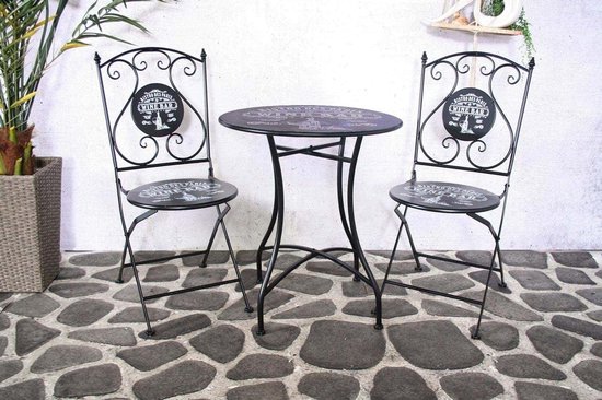 Sensline Paris bistro set black (2 chairs + 1 table)