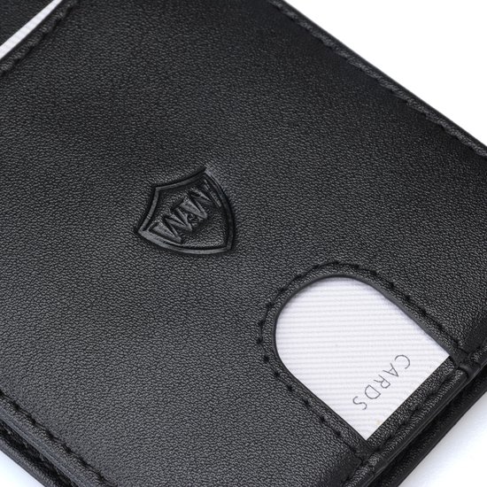 Walle Wallet Premium Edition – Luxe Heren Portemonnee van Leer – RFID Wallet voor mannen – Bescherming tegen Buigen & Breken – ruimte voor Biljetten & Muntgeld – 10+ pasjes – Zwart - Walle&Walle