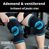 GenuX2000 | Kniebrace | Zwart blauw | maat M | Knieband | met siliconen Patella ring | Kniebandage | Ondersteuning van knie en knieschijf | compressie band | Dames en heren | voor