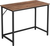 Compact Hoog Bureau, Computertafel, 100 cm Lang, Tafel voor kantoor, stalen frame, Hazelnoot bruine plank, zwarte poten