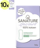 Sanature Pro Vivo 100% katoenen - Incontinentie verband Super Plus - 10 x 14 stuks - Natuurlijk & voor de gevoelige huid