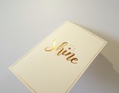 Luxe wenskaarten met rosé goudfolie – “Shine” – set 3 dubbele kaarten – incl enveloppen