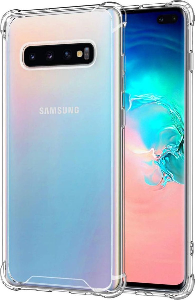 Samsung S10 Plus Hoesje Siliconen Shock Proof Case - Samsung Galaxy S10 Plus Hoesje Transparant - Samsung Galaxy S10 Plus Hoes Cover Transparant - Samsung S10 Plus Case Shockproof