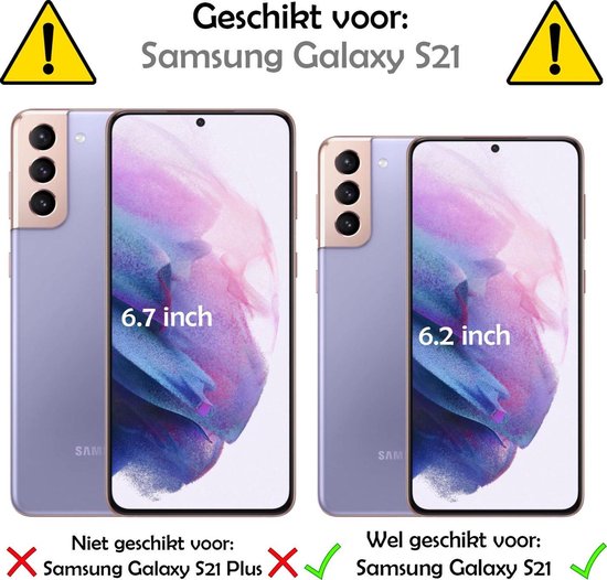 Coque Samsung S21 avec 2x Protecteur d'écran - Coque Samsung Galaxy S21 - Coque en Siliconen Samsung S21 avec 2x Protecteur d'écran - Zwart