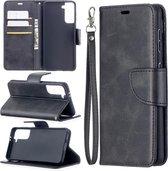 Samsung Galaxy S21 hoesje - Wallet bookcase - Zwart - GSM Hoesje - Telefoonhoesje Geschikt Voor Samsung Galaxy S21