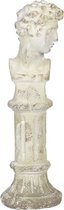 Clayre & Eef Decoratie Buste Buste 19*19*61 cm Wit Steen Rechthoek Decoratief Figuur Decoratieve Accessoires Woonaccessoires