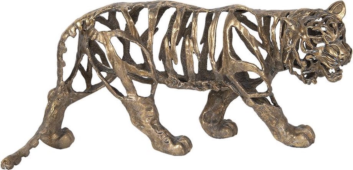 Beeld Tijger 45x15x19 cm Bruin Polyresin Tijger Woonaccessoires beeld decoratie Decoratieve Accessoires