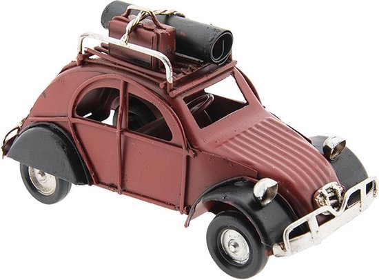 Clayre & Eef Decoratie Miniatuur Auto AU0031 11*5*6 cm Rood Ijzer / kunststof Miniatuur Auto