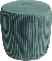 Clayre & Eef Poef Ø 40*40 cm Groen Hout / textiel Rond Hocker